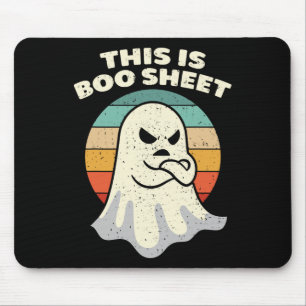 This Is Boo Sheet Ghost Retro Halloween Costume Me Mouse Pad