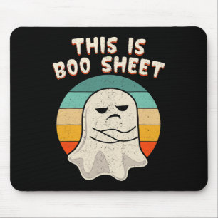 This Is Boo Sheet Ghost Retro Halloween Costume Me Mouse Pad