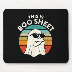 This Is Boo Sheet Ghost Retro Halloween Costume Me Mouse Pad