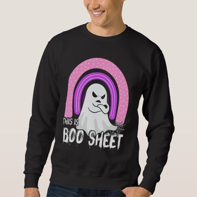 This is boo sheet ghost retro halloween costume me sweatshirt (Front)