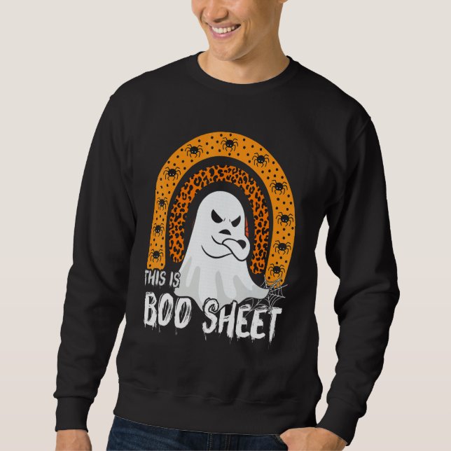 This is boo sheet ghost retro halloween costume me sweatshirt (Front)