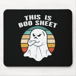 This Is Boo Sheet Ghost Retro Halloween Costume Mouse Pad