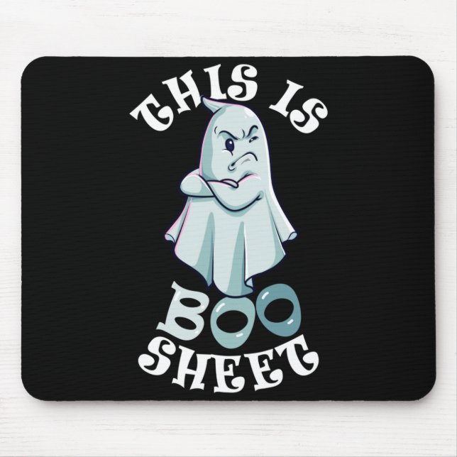 This Is Boo Sheet Ghost Retro Halloween Costume Mouse Pad (Front)