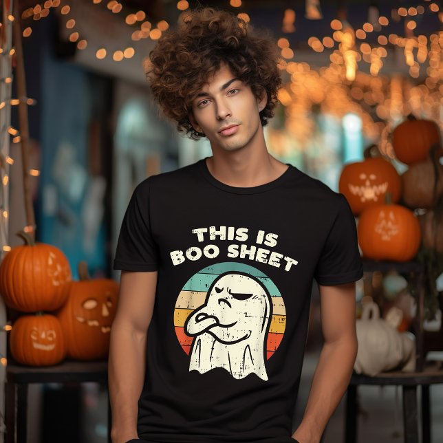 This Is Boo Sheet Ghost Retro Halloween Costume  T-Shirt (Creator Uploaded)