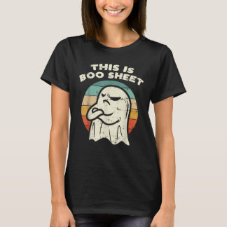 This Is Boo Sheet Ghost Retro Halloween Women T-Shirt