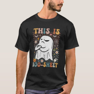 This Is Boo Sheet Groovy Retro Halloween Kids Men T-Shirt