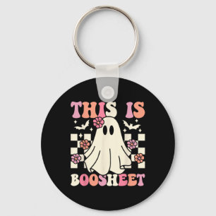 This Is Boo-sheet Halloween Ghost Costume Retro Gr Key Ring