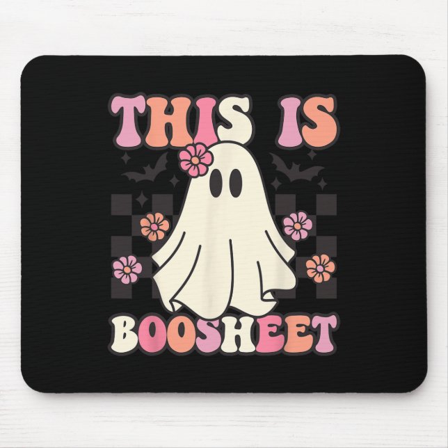 This Is Boo-sheet Halloween Ghost Costume Retro Gr Mouse Pad (Front)