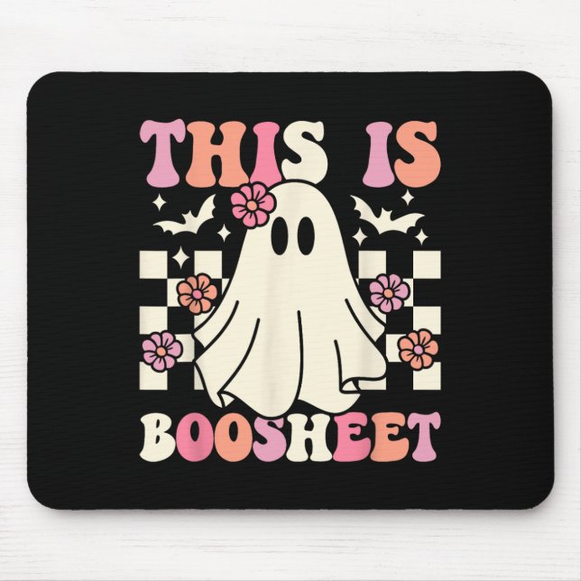 This Is Boo-sheet Halloween Ghost Costume Retro Gr Mouse Pad (Front)