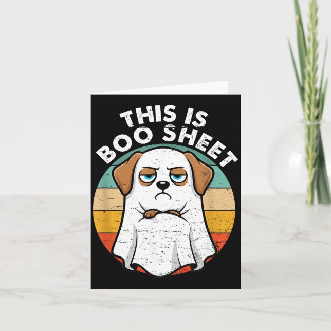 This Is Boo Sheet Labrador Dog Retro Halloween Card (Front)