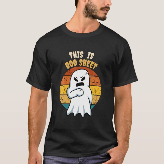 This Is Boo Sheet Retro Halloween Ghost Men Women  T-Shirt (Front)