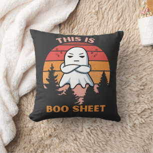 This Is Boo Sheet Sayings Ghost Retro Halloween Cushion
