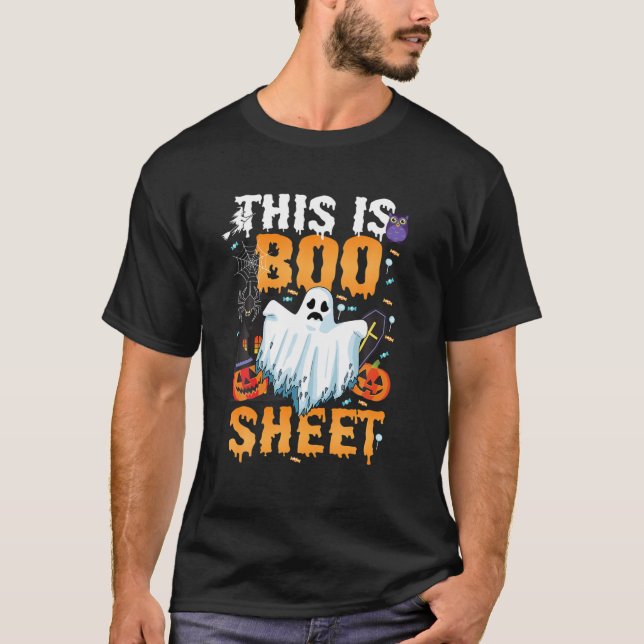 This Is BOO Sheet T Ghost Funny Halloween Costume T-Shirt (Front)