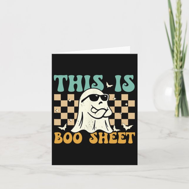 This Is Boosheet Ghost Retro Halloween Costume Men Card (Front)