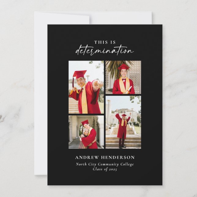 This is Determination Photo Graduation  Announcement (Front)