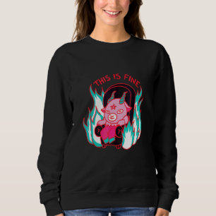 This Is Fine Devil Couch Relaxed Sweatshirt