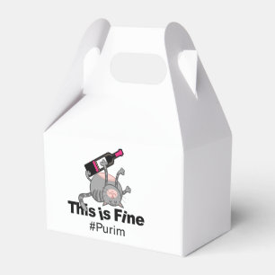 This is Fine. Funny Purim Cat. פורים שמח     Favour Box