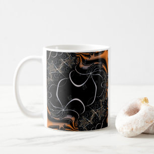 This is Halloween Black and Orange Fractal Art Coffee Mug