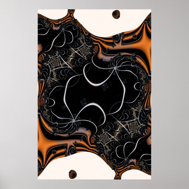 This is Halloween | Black and Orange Fractal Art Poster (Front)