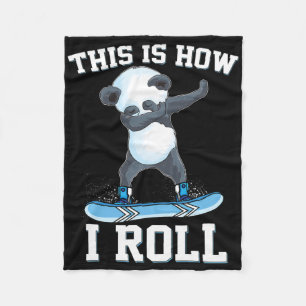 This Is How I Roll Dabbing Panda Snowboarding Snow Fleece Blanket