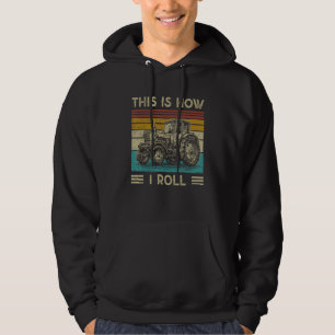 This is How I Roll  Retro Tractor  Farming Farmer Hoodie