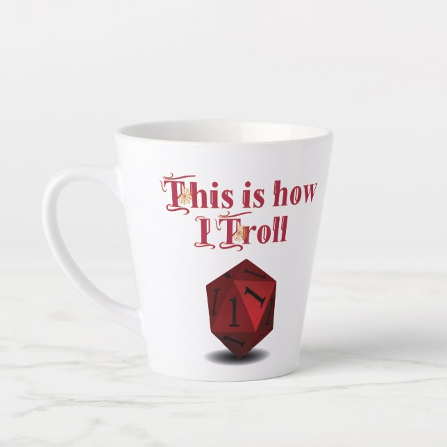 This is how I Troll - Critical Hit RPG Dice Latte Mug (Left)