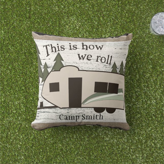This is How We Roll Outdoor Pillow (Grass)