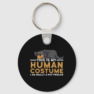 This Is Human Costume A Rottweiler Dog Halloween Key Ring