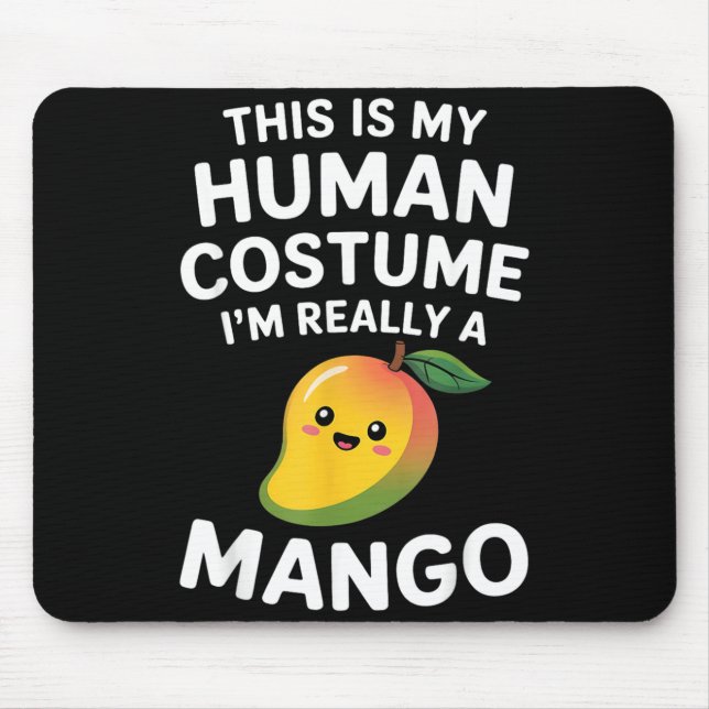 This is Human Costume Funny Kawaii Cute Mango Mouse Pad (Front)