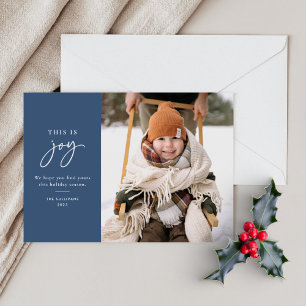 This is Joy Blue Minimalist Photo  Holiday Card
