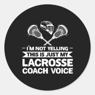 This Is Just My Lacrosse Coach Voice Lacrosse Classic Round Sticker