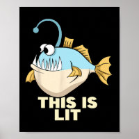 This Is Lit Angler Fish Monster Fishing Fisherman 