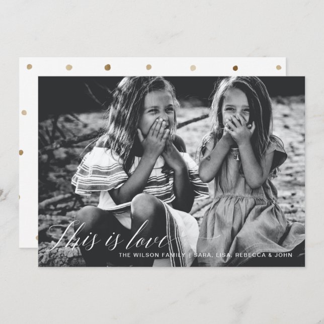 This is love Simple Script Photo Valentines Day  Holiday Card (Front/Back)