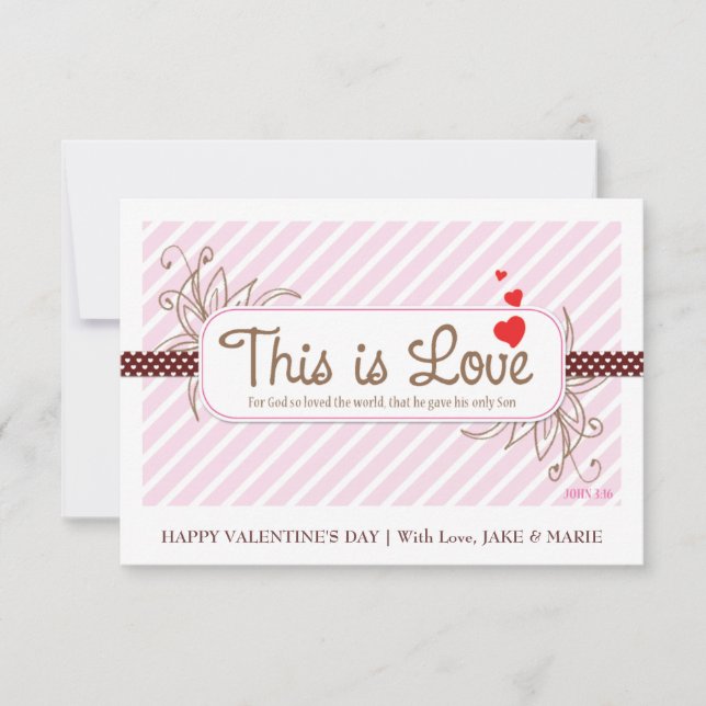 THIS IS LOVE  Valentine's Card (Pink) (Front)