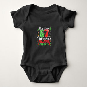 This is my 6 7 Christmas Pajama Funny Six Seven Baby Bodysuit