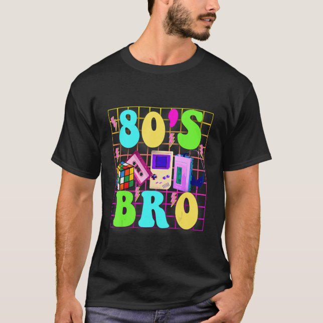 This Is My 80s Bro Retro 80's 90's Party costume m T-Shirt (Front)