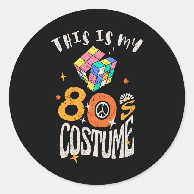 This is my 80s Costume Grunge effect Classic Round Sticker (Front)