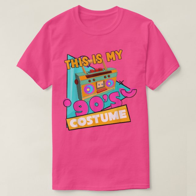 This Is My 90s Costume 90s Music Theme Party Funny T-Shirt (Design Front)