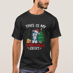 This is My Alaskan Klee Kai Dog Santa Hat Christma T-Shirt