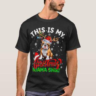 This Is My American Bulldog Ugly Christmas Pajama  T-Shirt