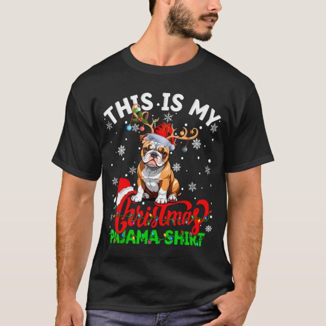 This Is My American Bulldog Ugly Christmas Pajama  T-Shirt (Front)