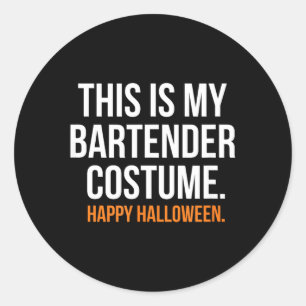 This is My Bartender Costume Funny Halloween Classic Round Sticker