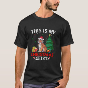 This is My Bengal Tiger Santa Hat Christmas Pajama T-Shirt