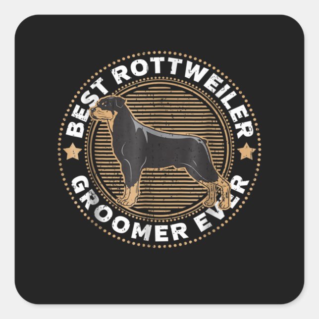 This is my best rottweiler square sticker (Front)