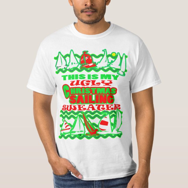 This is My Boating Ugly Christmas Sailing Sweater (Front)