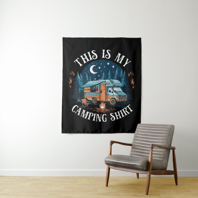 This Is My Camping Hiking Funny Camper Tapestry (In Situ)