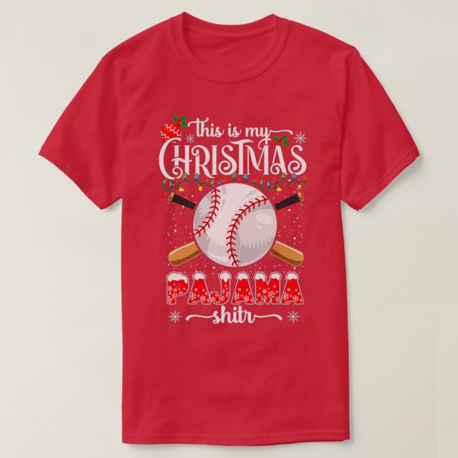 This Is My Christmas Baseball Pajama For Boys Men  T-Shirt (Design Front)