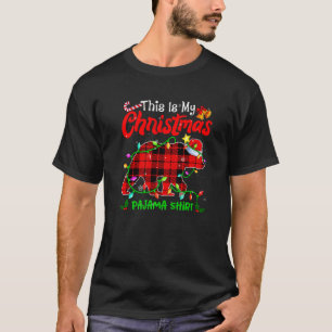 This Is My Christmas Bear Pajama Buffalo Plaid T-Shirt