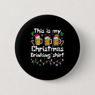 This Is My Christmas Beer Drinking Funny Party Xma 6 Cm Round Badge