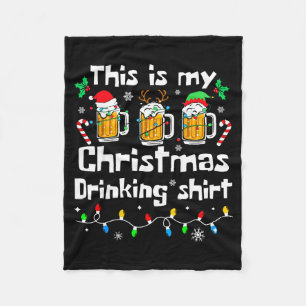 This Is My Christmas Beer Drinking Funny Party Xma Fleece Blanket